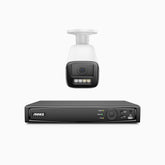 HZ804 - 4K 8 Channel 1 Camera PoE Security System, 4X Optical Zoom, 2.8 - 12 MM Motorized Varifocal Lens, Smart Dual Light Night Vision, Motion Detection 2.0, Built-In Microphone, Siren & Strobe Alarm, Upgraded Version